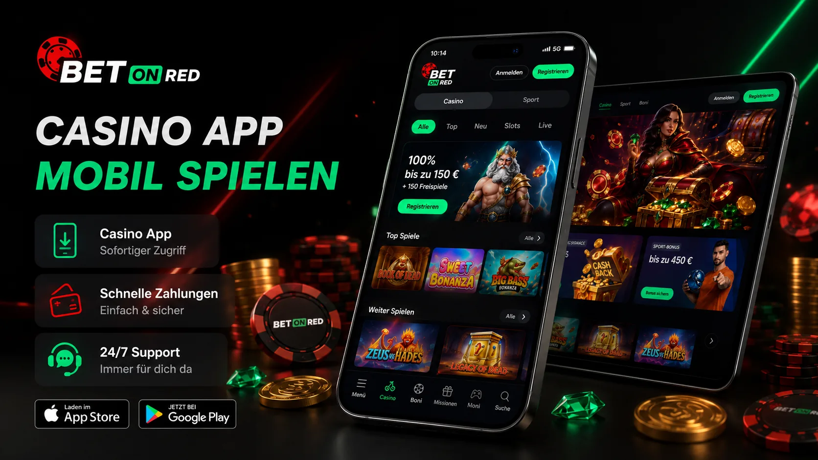 BetOnRed mobile Casino App Banner
